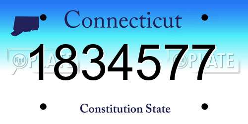 1834577 Connecticut License Plate