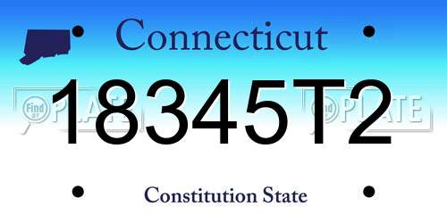 18345T2 Connecticut License Plate