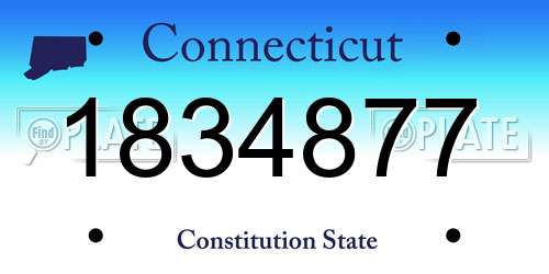 1834877 Connecticut License Plate