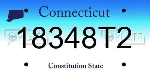 18348T2 Connecticut License Plate