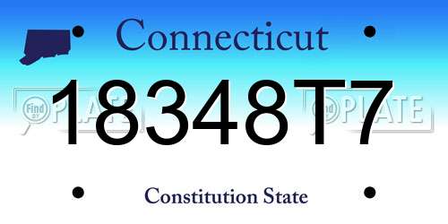 18348T7 Connecticut License Plate