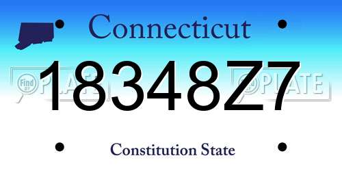 18348Z7 Connecticut License Plate