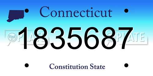 1835687 Connecticut License Plate