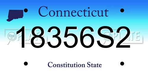 18356S2 Connecticut License Plate