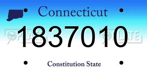 1837010 Connecticut License Plate