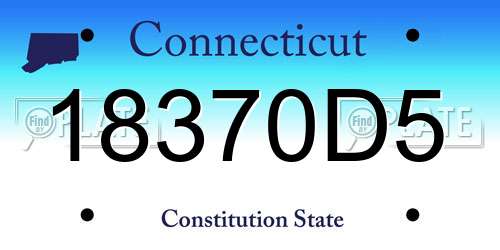 18370D5 Connecticut License Plate