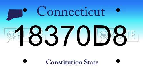 18370D8 Connecticut License Plate