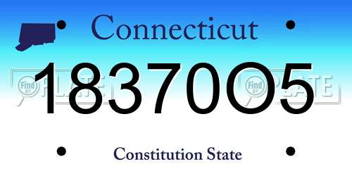 18370O5 Connecticut License Plate