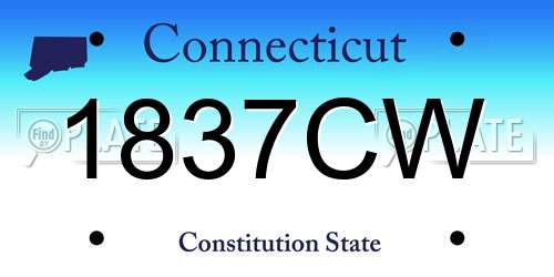 1837CW Connecticut License Plate