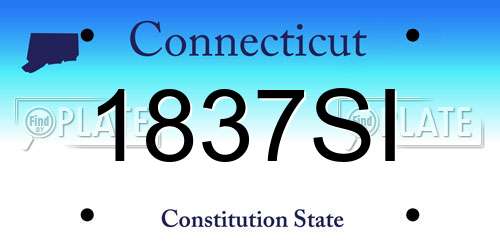 1837SI Connecticut License Plate