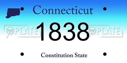 1838 Connecticut License Plate