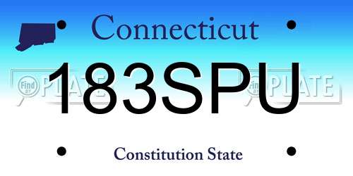 183SPU Connecticut License Plate