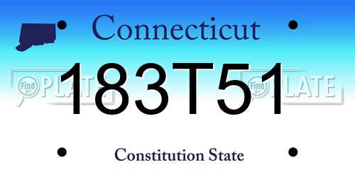 183T51 Connecticut License Plate