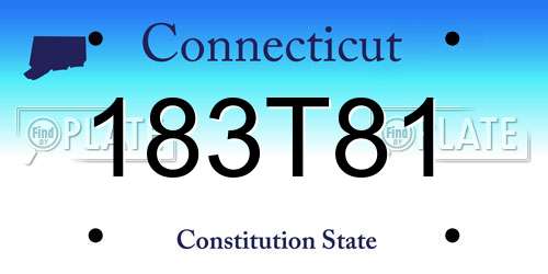 183T81 Connecticut License Plate
