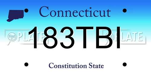 183TBI Connecticut License Plate