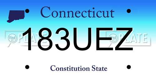 183UEZ Connecticut License Plate