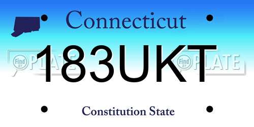 183UKT Connecticut License Plate