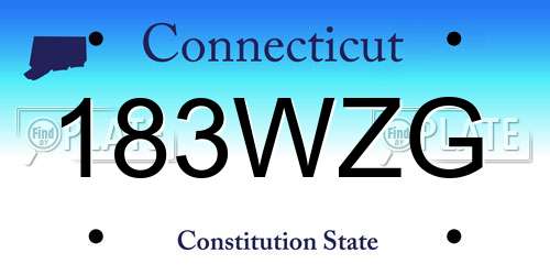 183WZG Connecticut License Plate