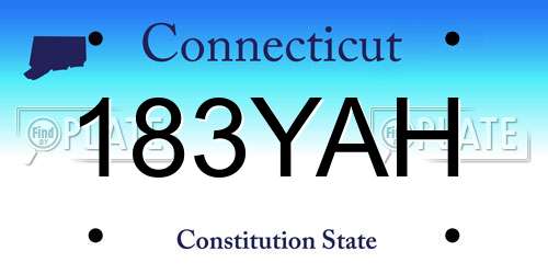 183YAH Connecticut License Plate