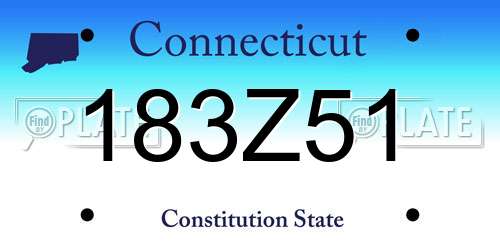 183Z51 Connecticut License Plate