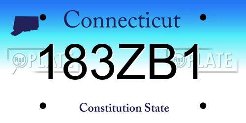 183ZB1 Connecticut License Plate