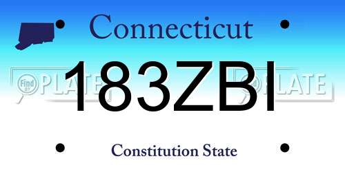 183ZBI Connecticut License Plate