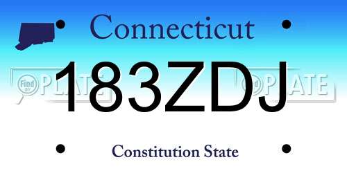 183ZDJ Connecticut License Plate