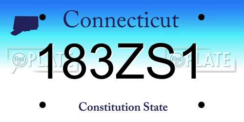 183ZS1 Connecticut License Plate
