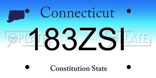 183ZSI Connecticut License Plate