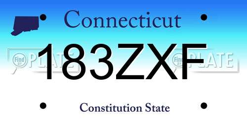 183ZXF Connecticut License Plate