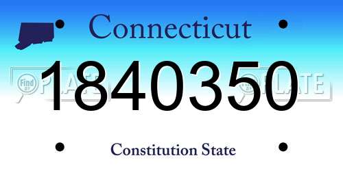1840350 Connecticut License Plate