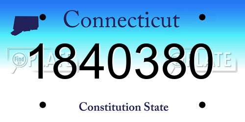 1840380 Connecticut License Plate