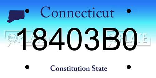 18403B0 Connecticut License Plate