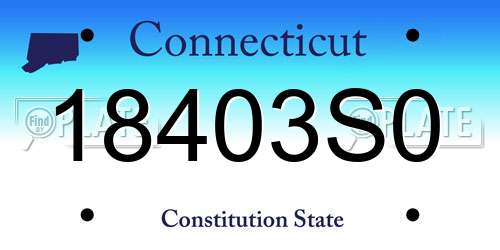 18403S0 Connecticut License Plate