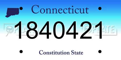 1840421 Connecticut License Plate