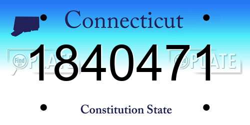 1840471 Connecticut License Plate