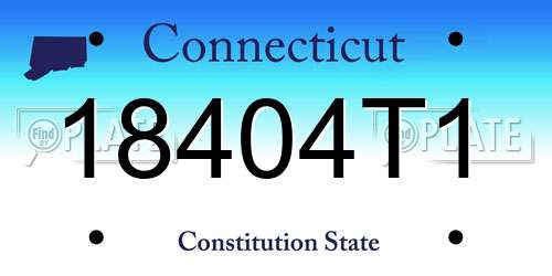 18404T1 Connecticut License Plate