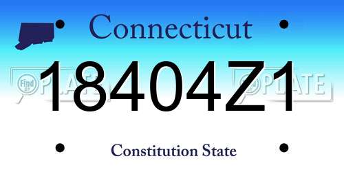 18404Z1 Connecticut License Plate