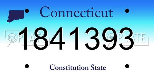 1841393 Connecticut License Plate
