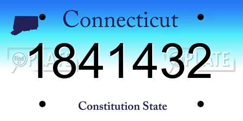 1841432 Connecticut License Plate