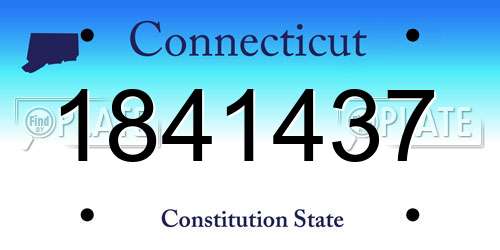 1841437 Connecticut License Plate
