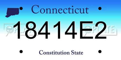 18414E2 Connecticut License Plate