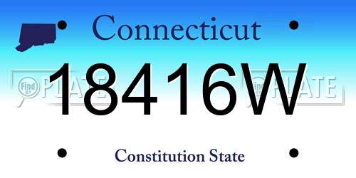 18416W Connecticut License Plate