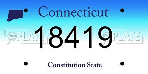 18419 Connecticut License Plate