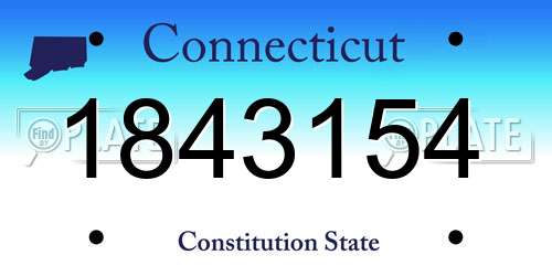 1843154 Connecticut License Plate