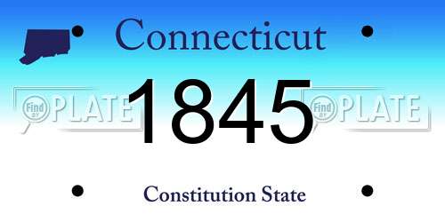1845 Connecticut License Plate