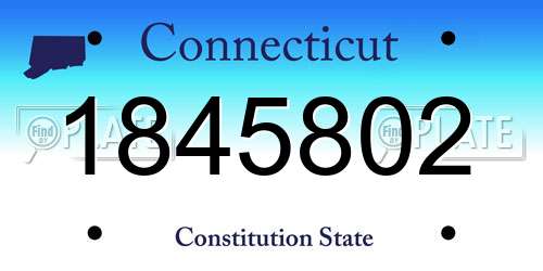 1845802 Connecticut License Plate