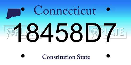 18458D7 Connecticut License Plate