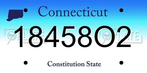 18458O2 Connecticut License Plate