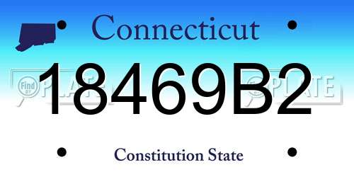 18469B2 Connecticut License Plate